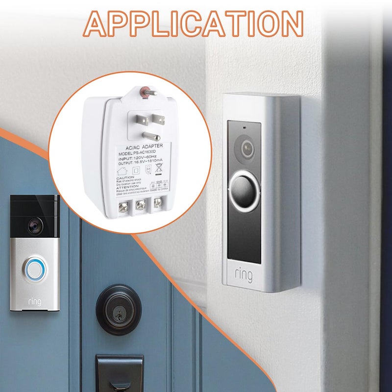 JAMHER 16.5 Volt Doorbell Transformer 16.5VAC 30VA 1810mA Plug in Transformer with PTC Fuse Compatible with Nest Ecobee Sensi and Honeywell Thermostat and All Versions of Ring Doorbell - Image 5